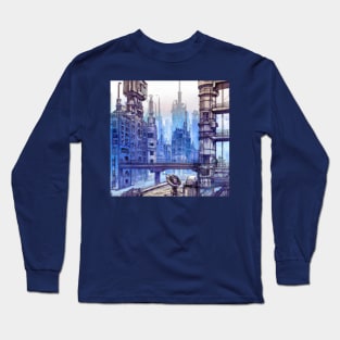 Futuristic vintage city Long Sleeve T-Shirt